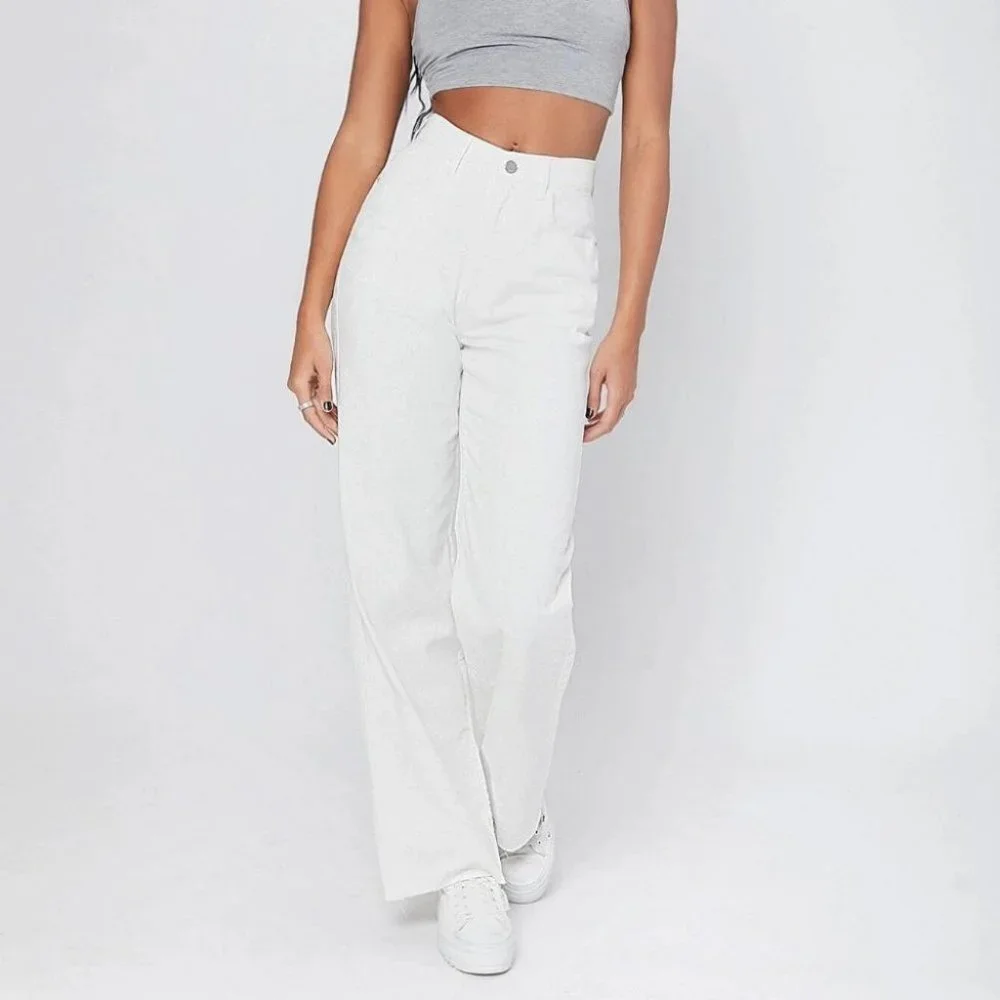 White Casual Womens 90s High-Waist Denim Boyfriend Fit Jeans - Picture 3 of 4